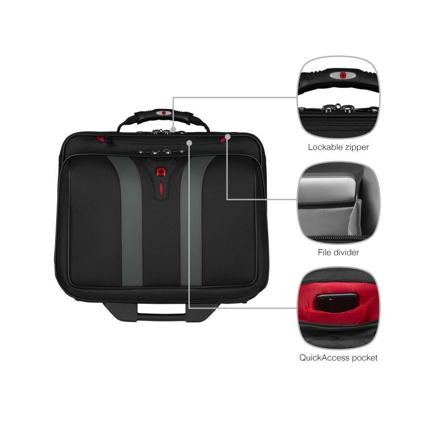 Wenger - Ceļojumu bagāža uz riteņiem 29 l + portatīvā datora apvalks 15,6" Granada melna