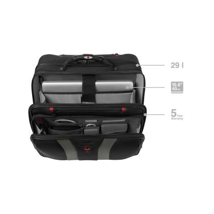 Wenger - Ceļojumu bagāža uz riteņiem 29 l + portatīvā datora apvalks 15,6" Granada melna