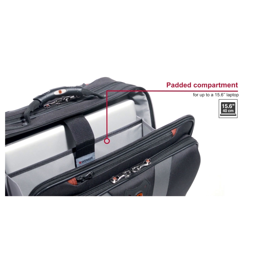 Wenger - Ceļojumu bagāža uz riteņiem 29 l + portatīvā datora apvalks 15,6" Granada melna
