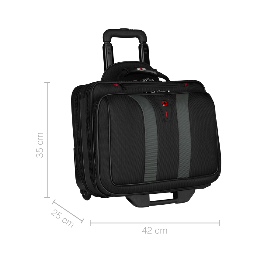 Wenger - Ceļojumu bagāža uz riteņiem 29 l + portatīvā datora apvalks 15,6" Granada melna