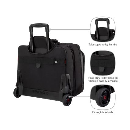 Wenger - Ceļojumu koferis uz ritentiņiem 23 l 17" + portatīvā datora soma 15,4" Potomac melna