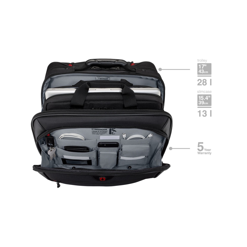 Wenger - Ceļojumu koferis uz ritentiņiem 23 l 17" + portatīvā datora soma 15,4" Potomac melna