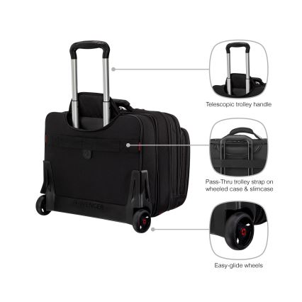 Wenger - Ceļojumu koferis uz ritentiņiem 25 l 17" + portatīvā datora soma 15,6" Patriot melna