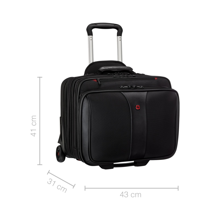 Wenger - Ceļojumu koferis uz ritentiņiem 25 l 17" + portatīvā datora soma 15,6" Patriot melna
