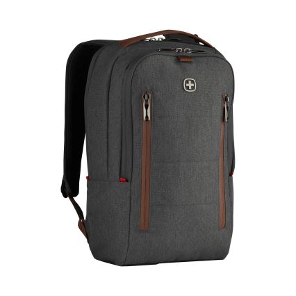 Wenger - Portatīvā datora mugursoma 15 l 16" ar planšetdatora kabatu 12" + šķērssoma City Upgrade 2in1 pelēka