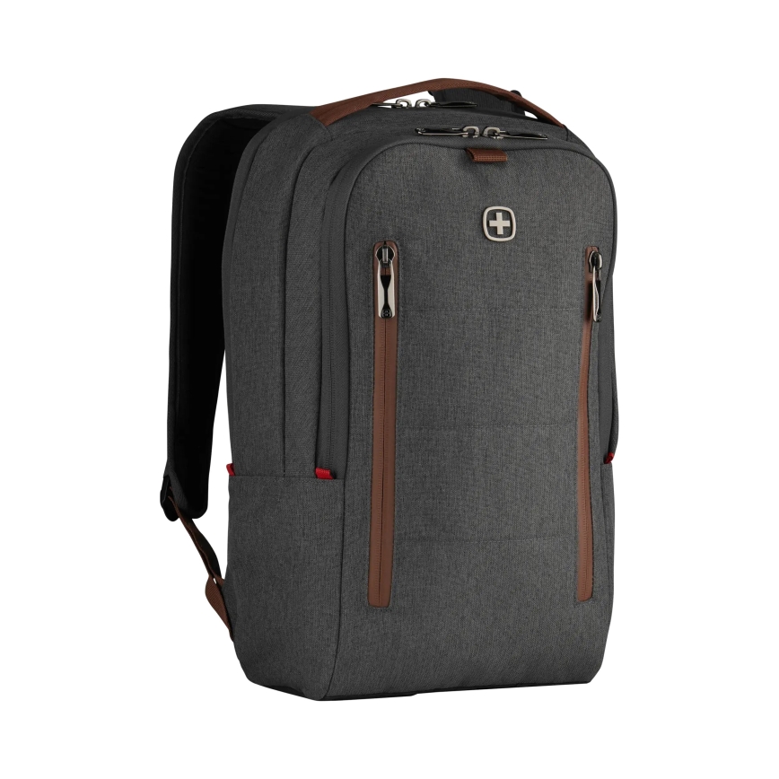 Wenger - Portatīvā datora mugursoma 15 l 16" ar planšetdatora kabatu 12" + šķērssoma City Upgrade 2in1 pelēka