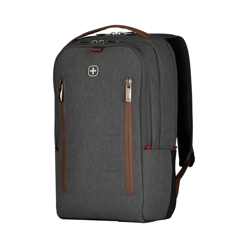 Wenger - Portatīvā datora mugursoma 15 l 16" ar planšetdatora kabatu 12" + šķērssoma City Upgrade 2in1 pelēka