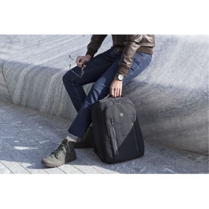 Wenger - Portatīvā datora mugursoma 16 l 16" ar planšetdatora kabatu 12" Pilsēta Traveler melna