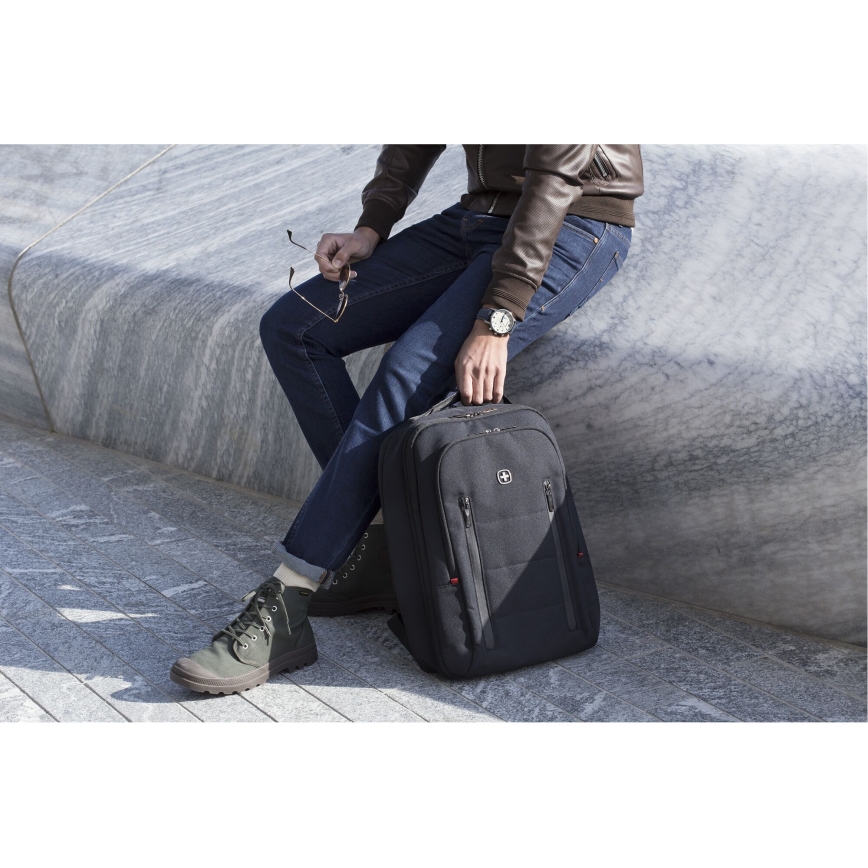 Wenger - Portatīvā datora mugursoma 16 l 16" ar planšetdatora kabatu 12" Pilsēta Traveler melna
