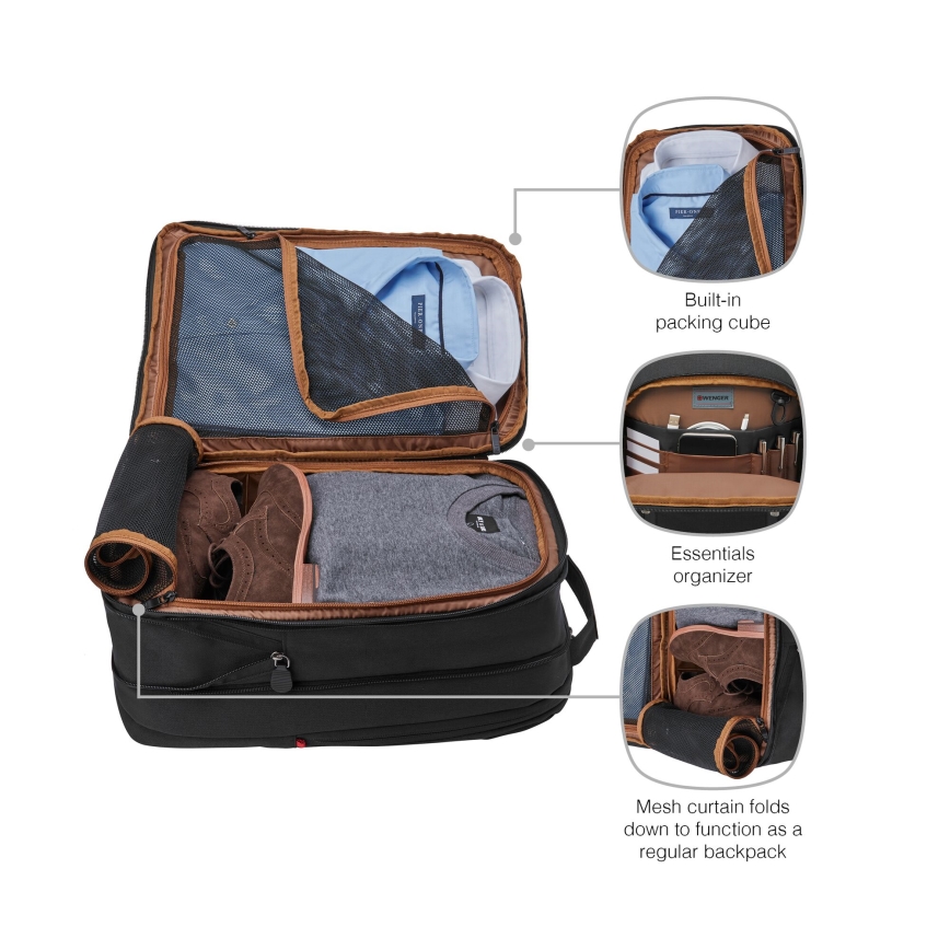 Wenger - Portatīvā datora mugursoma 16 l 16" ar planšetdatora kabatu 12" Pilsēta Traveler melna