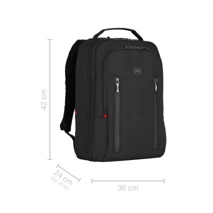 Wenger - Portatīvā datora mugursoma 16 l 16" ar planšetdatora kabatu 12" Pilsēta Traveler melna