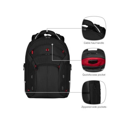 Wenger - Portatīvā datora mugursoma 20 l 15" ar planšetdatora kabatu 10" Gigabyte melna