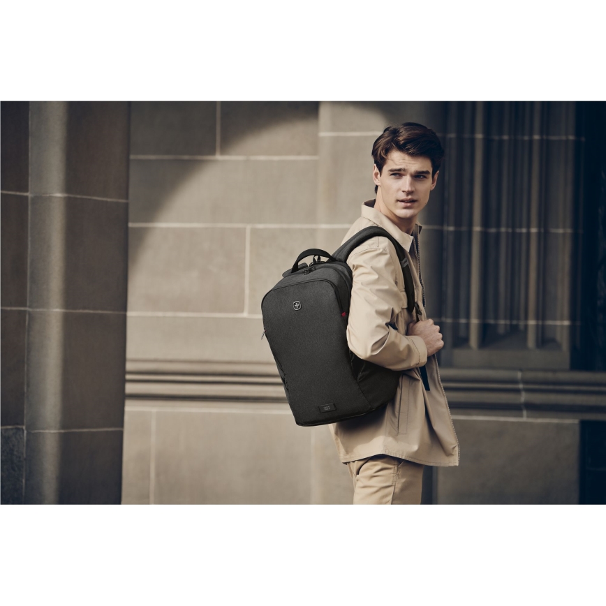 Wenger - Portatīvā datora mugursoma 21 l 16" ar planšetdatora kabatu 10" MX Light melna