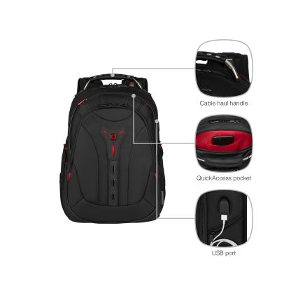 Wenger - Portatīvā datora mugursoma 25 l 16" ar planšetdatora kabatu 10" Pegasus Deluxe melna