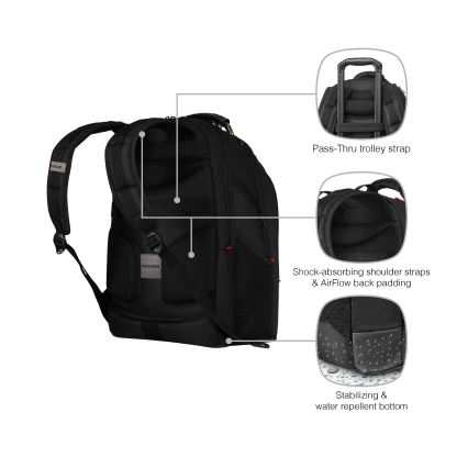 Wenger - Portatīvā datora mugursoma 26 l 17" ar planšetdatora kabatu 10" Ibex Ballistic Deluxe