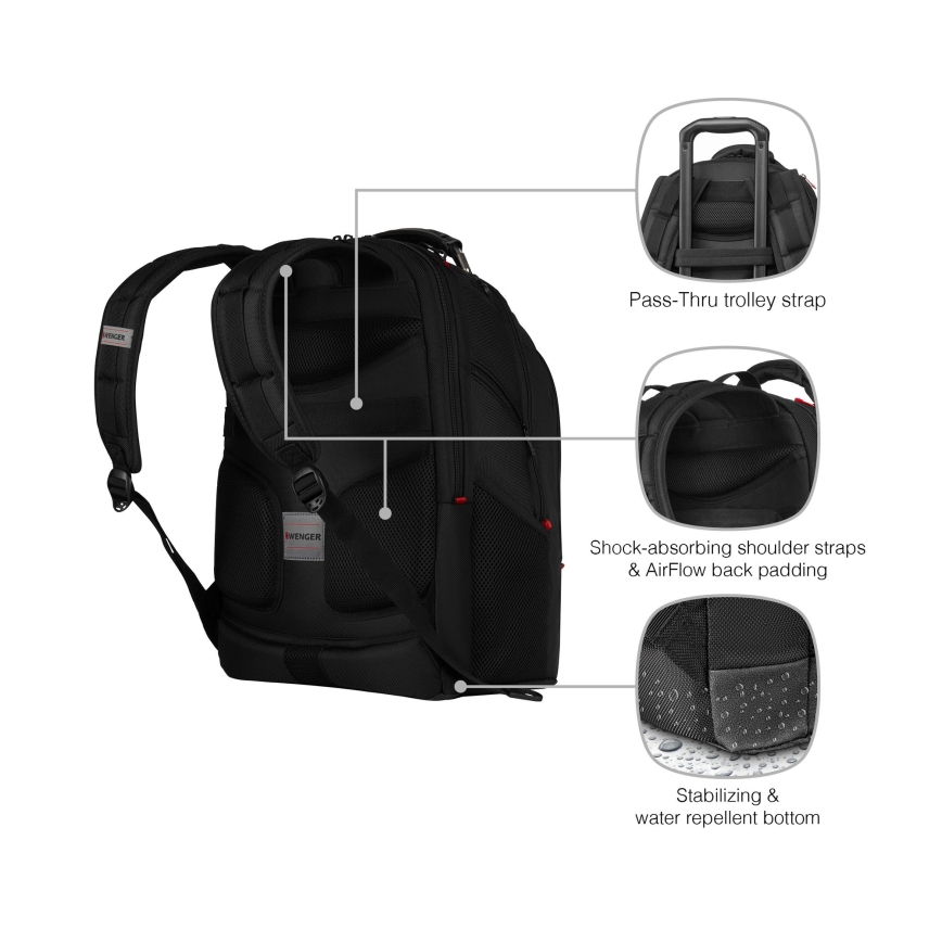 Wenger - Portatīvā datora mugursoma 26 l 17" ar planšetdatora kabatu 10" Ibex Ballistic Deluxe