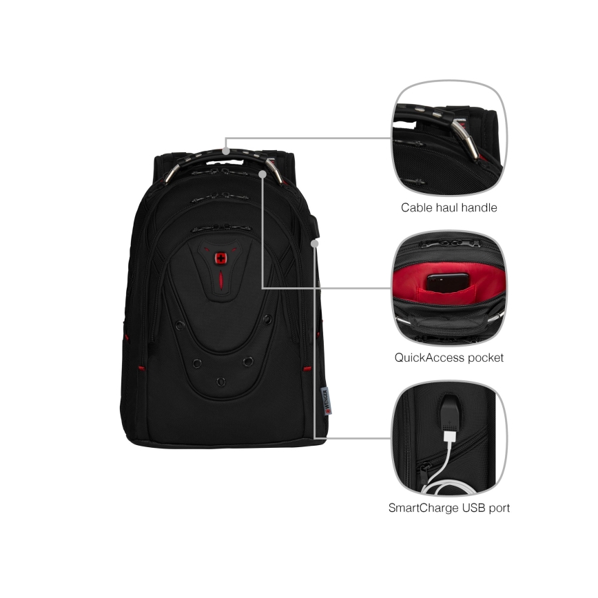 Wenger - Portatīvā datora mugursoma 26 l 17" ar planšetdatora kabatu 10" Ibex Ballistic Deluxe