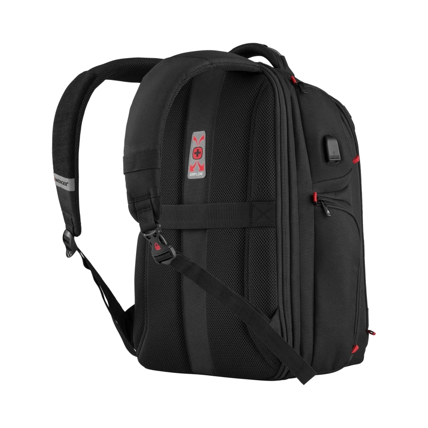 Wenger - Portatīvā datora mugursoma 29 l 17,3'' ar planšetdatora kabatu 12" Atskaņotājs One melna