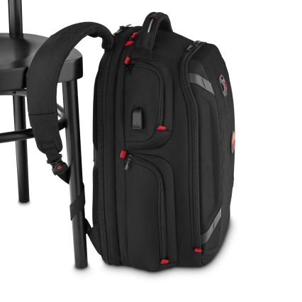 Wenger - Portatīvā datora mugursoma 29 l 17,3'' ar planšetdatora kabatu 12" Atskaņotājs One melna