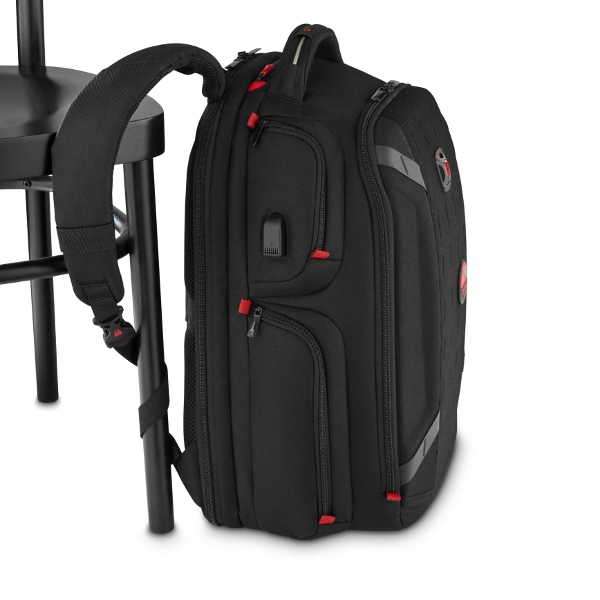 Wenger - Portatīvā datora mugursoma 29 l 17,3'' ar planšetdatora kabatu 12" Atskaņotājs One melna
