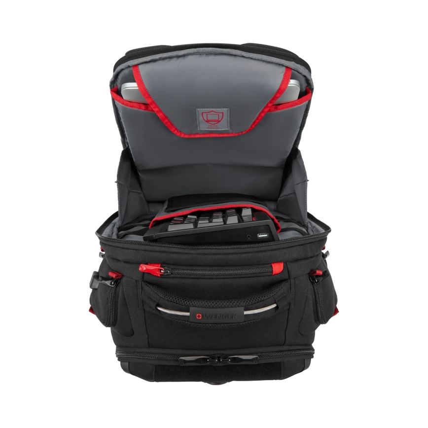 Wenger - Portatīvā datora mugursoma 29 l 17,3'' ar planšetdatora kabatu 12" Atskaņotājs One melna
