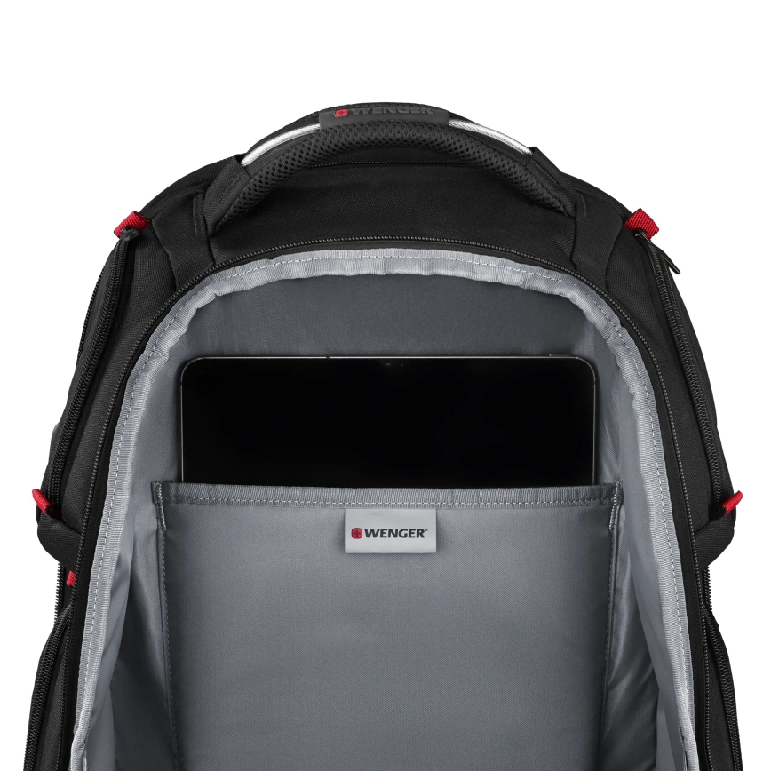 Wenger - Portatīvā datora mugursoma 29 l 17,3'' ar planšetdatora kabatu 12" Atskaņotājs One melna