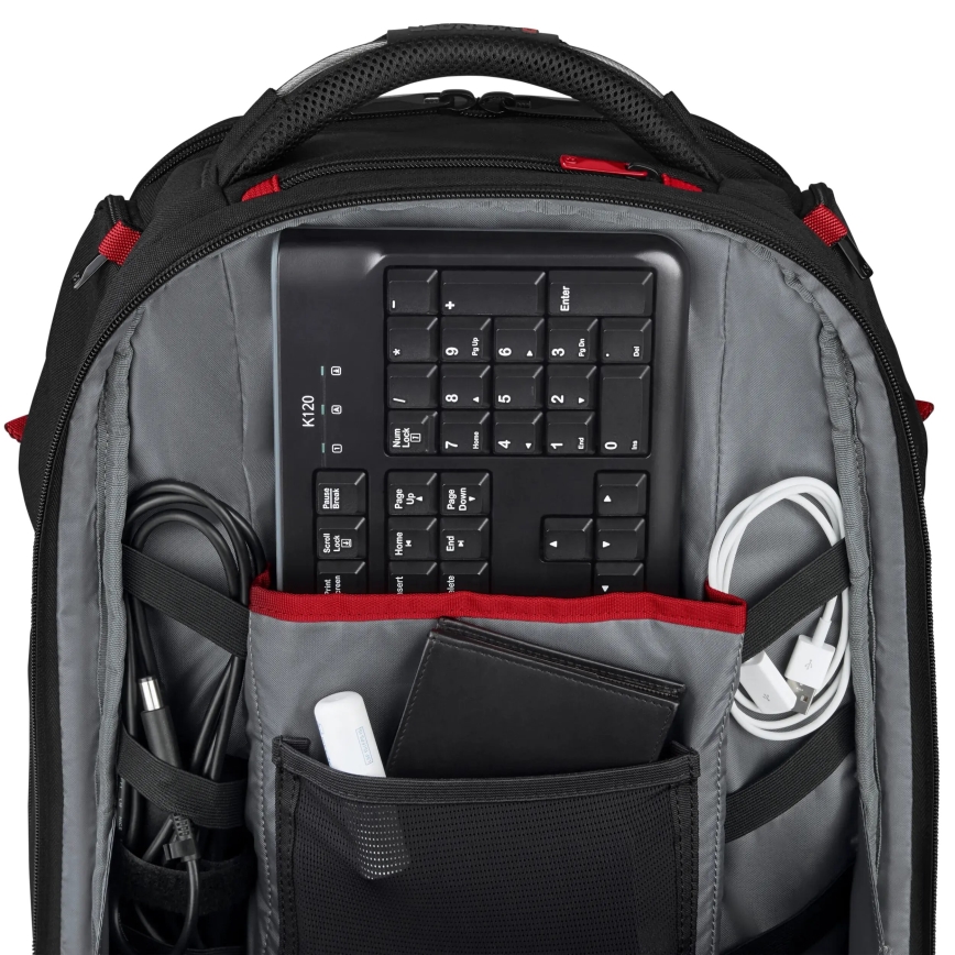 Wenger - Portatīvā datora mugursoma 29 l 17,3'' ar planšetdatora kabatu 12" Atskaņotājs One melna