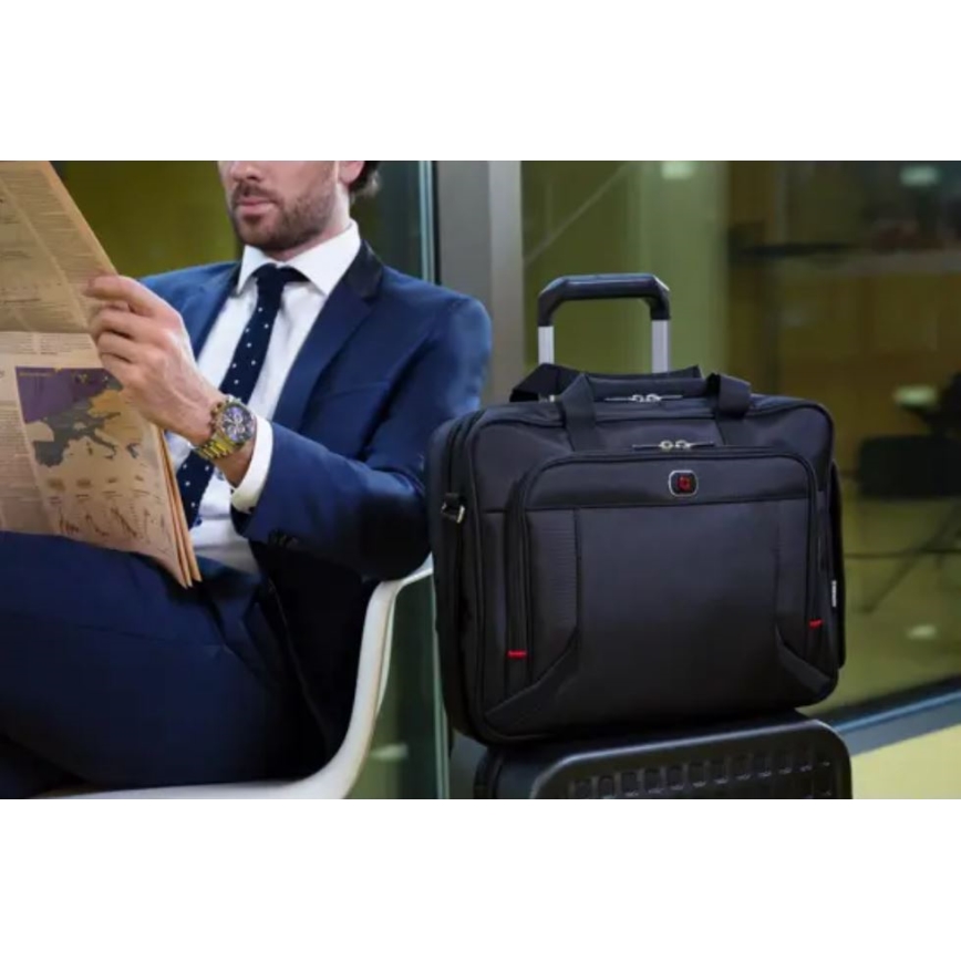 Wenger - Soma portatīvajam datoram 15 l 16" ar planšetdatora kabatu 10" Prospectus melna