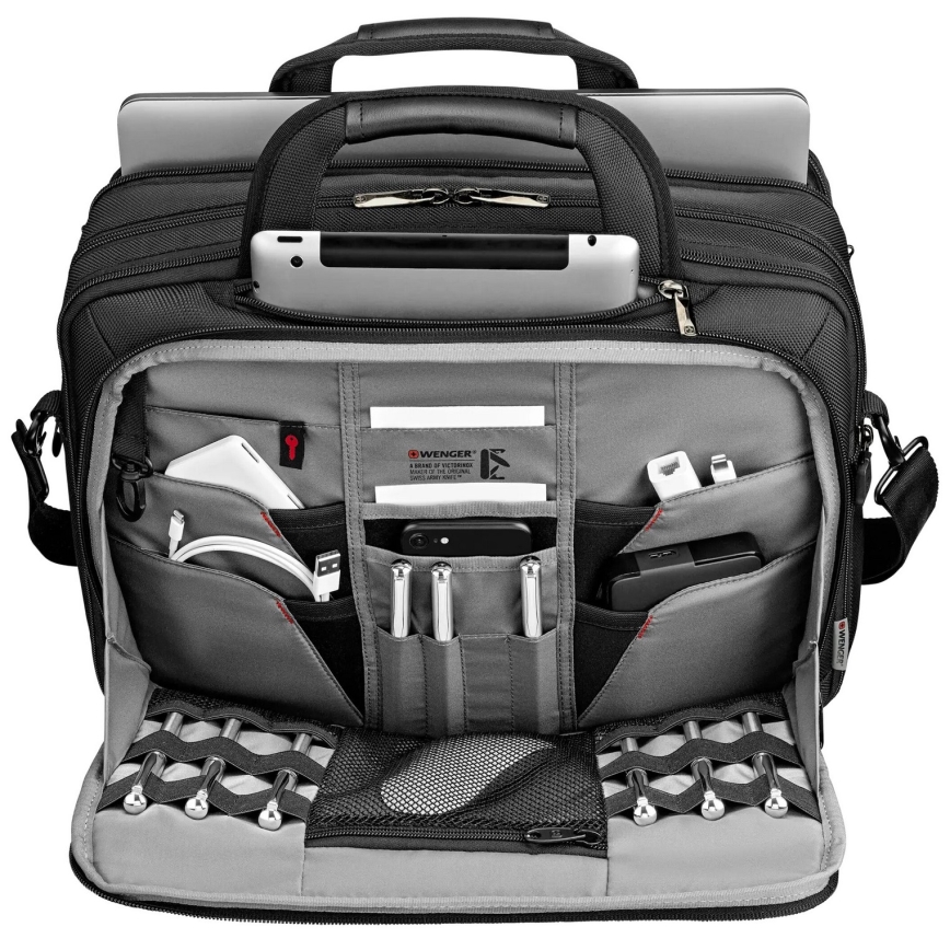 Wenger - Soma portatīvajam datoram 19 l 14-16" ar planšetdatora kabatu 10" BC Zvaigzne melna