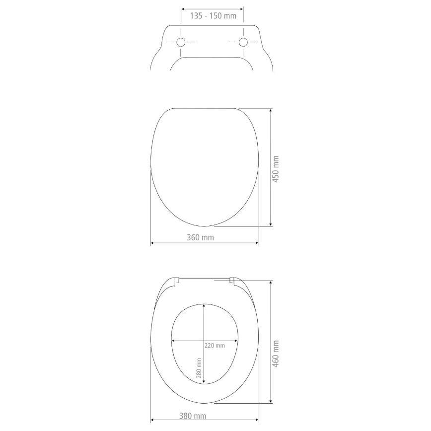 WENKO 105000100-WC tualetes sēdeklis AURORA 45x36 cm, balts
