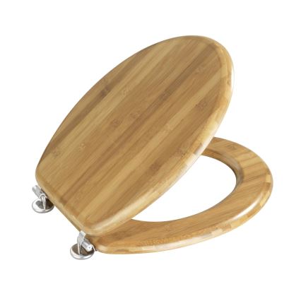 WENKO 144726100 - Tualetes sēdeklis BAMBOO 34x41 cm brūns/sudraba