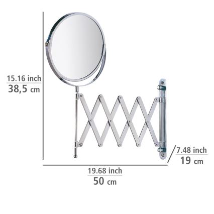 WENKO 15165100 - Kosmētikas spogulis EXCLUSIVE 19x38,5 cm spīdīgs hroms
