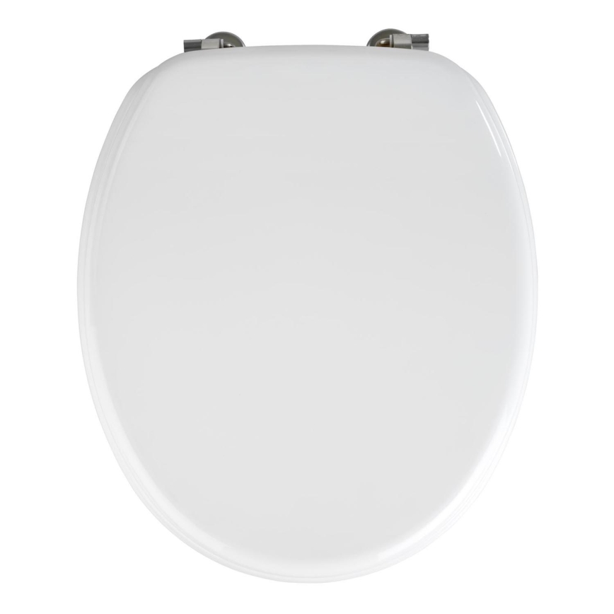 WENKO 154008100-WC tualetes sēdeklis VALENCIA 43x36 cm balts/sudrabs