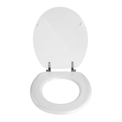 WENKO 154008100-WC tualetes sēdeklis VALENCIA 43x36 cm balts/sudrabs