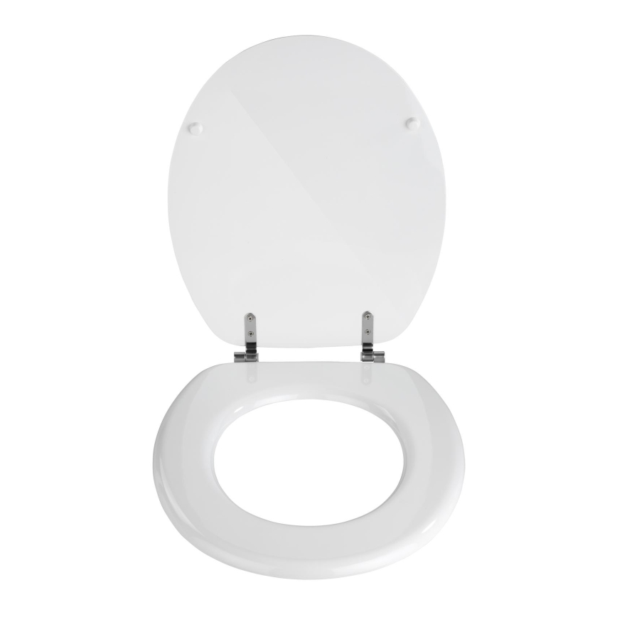 WENKO 154008100-WC tualetes sēdeklis VALENCIA 43x36 cm balts/sudrabs