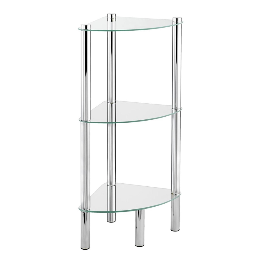 WENKO 15850100 - Plaukts YAGO 30x74 cm, nerūsējošais tērauds/sudraba/caurspīdīgs