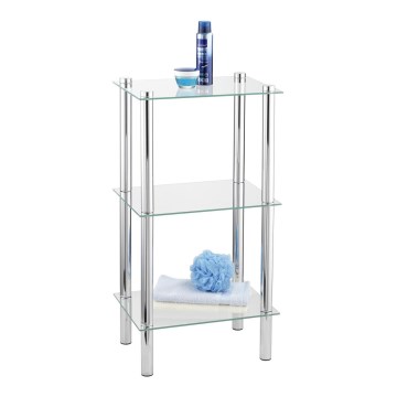 WENKO 15851100 - Plaukts YAGO 40x74 cm sudraba/caurspīdīgs