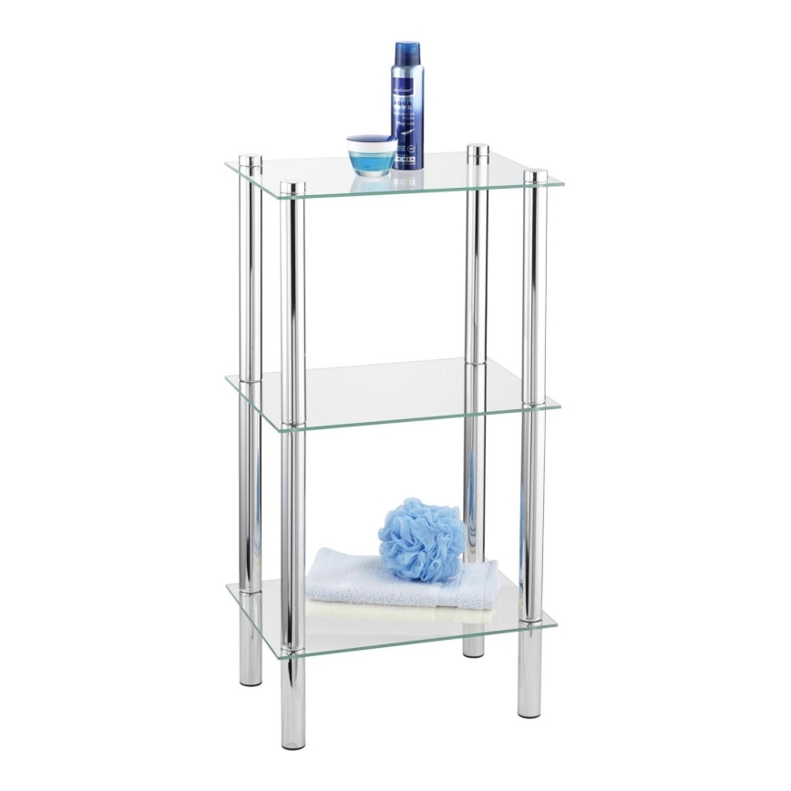 WENKO 15851100 - Plaukts YAGO 40x74 cm sudraba/caurspīdīgs