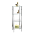 WENKO 15853100 - YAGO plaukts 40x104 cm, nerūsējošais tērauds/sudraba/caurspīdīgs