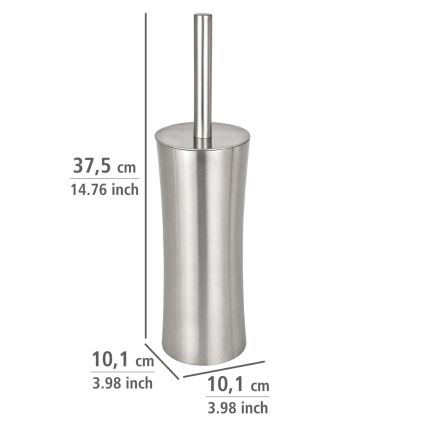 WENKO 16742100 - PIENO tualetes birste 10x37,5 cm, nerūsējošā tērauda matēta apdare