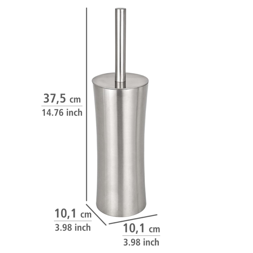 WENKO 16742100 - PIENO tualetes birste 10x37,5 cm, nerūsējošā tērauda matēta apdare