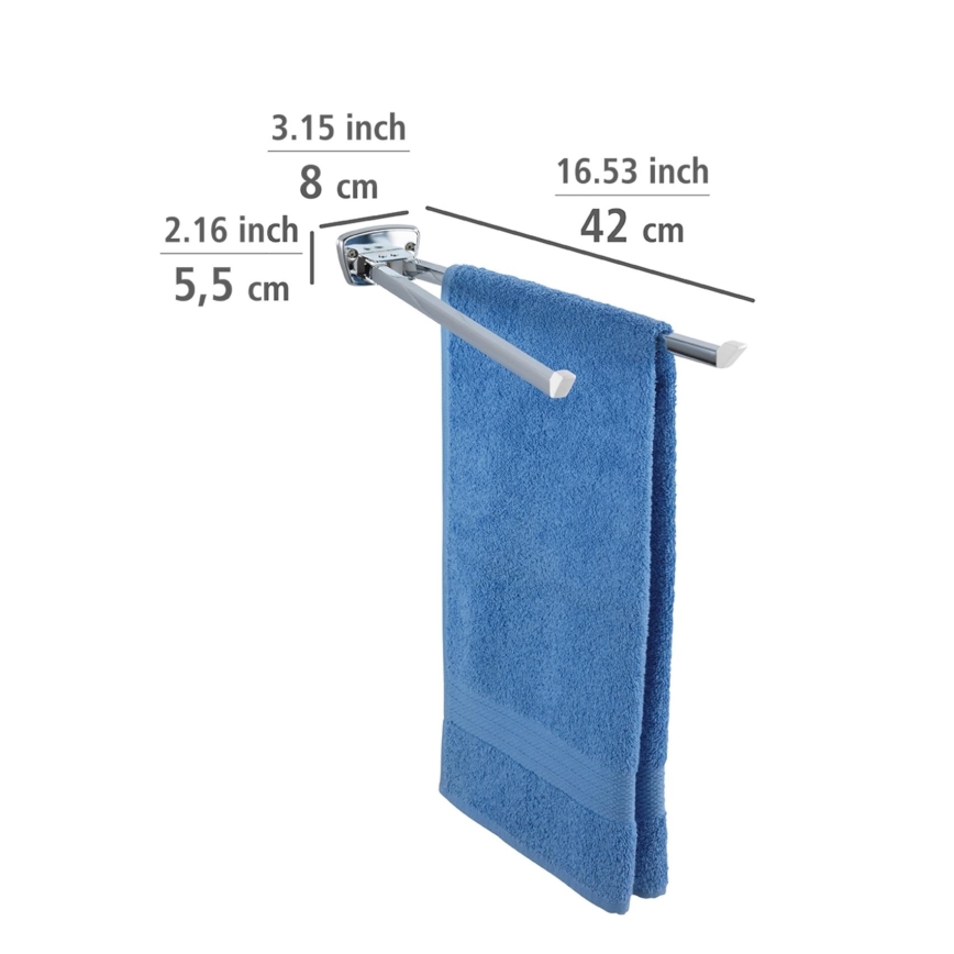 WENKO 17875100 - Dvieļu turētājs BASIC 42x8 cm nerūsējošais tērauds/sudraba