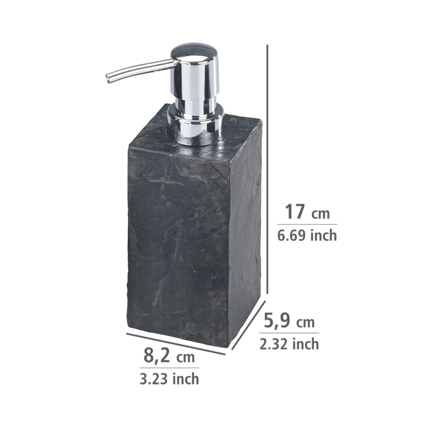 WENKO 17921100 - Dozators šķidrām ziepēm SLATE ROCK 250 ml, antracīts