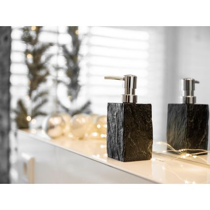 WENKO 17921100 - Dozators šķidrām ziepēm SLATE ROCK 250 ml, antracīts