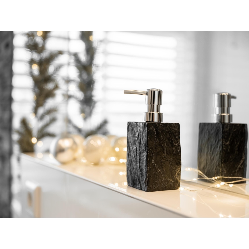 WENKO 17921100 - Dozators šķidrām ziepēm SLATE ROCK 250 ml, antracīts