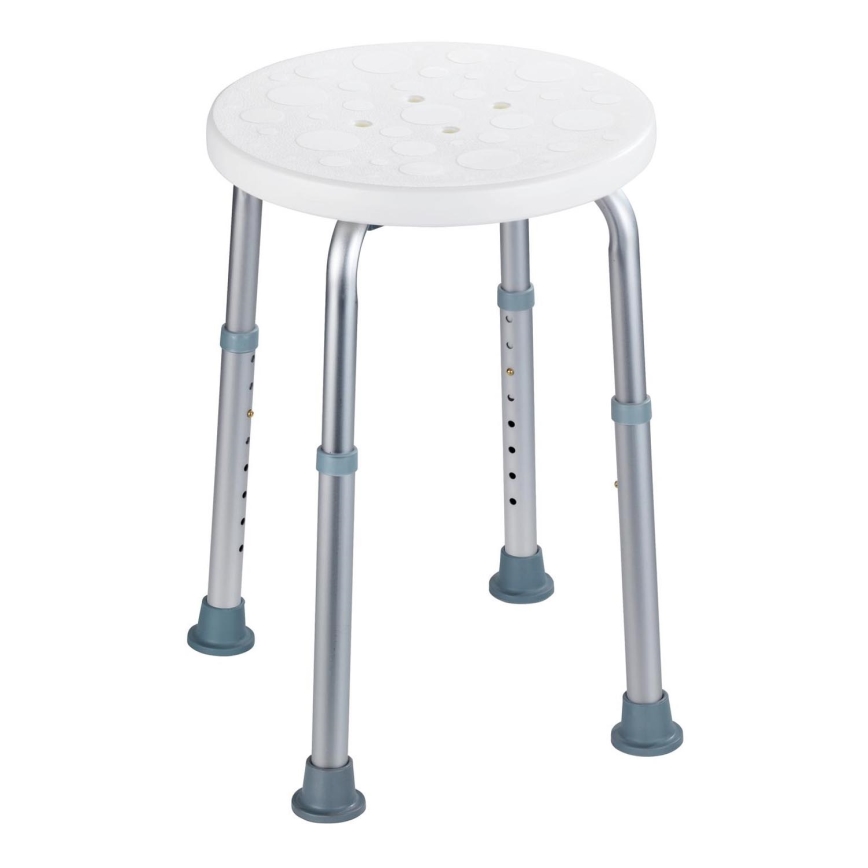 WENKO 1792921100-Taburete SECURA 45,5x45,5 cm balta/sudraba/pelēka