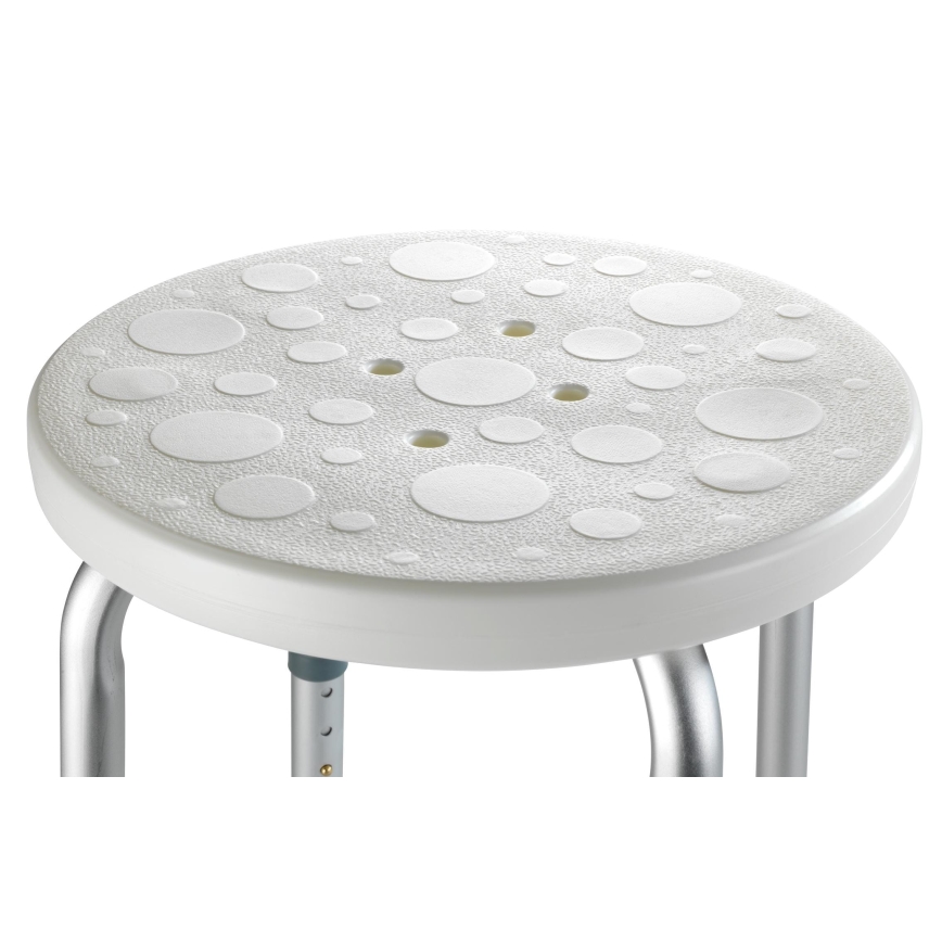 WENKO 1792921100-Taburete SECURA 45,5x45,5 cm balta/sudraba/pelēka