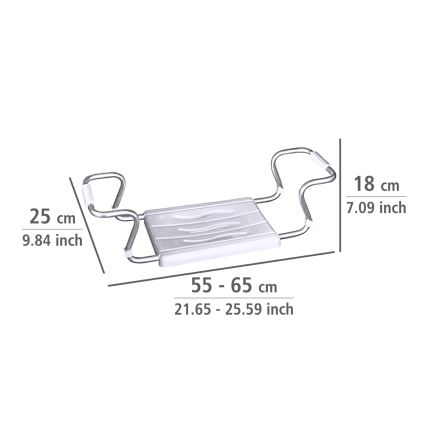 WENKO 17930100-Vannas sēdeklis SECURA 26x18 cm balts/sudraba