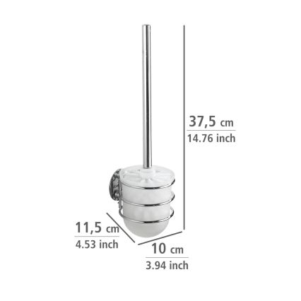 WENKO 18768100 - WC komplekts TURBO-LOC, apaļš tērauds, 10x37,5 cm, spīdīgs hroms/balts