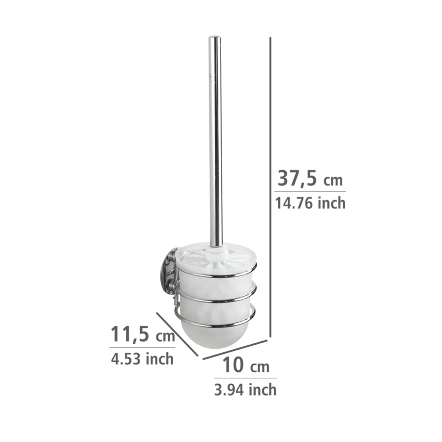 WENKO 18768100 - WC komplekts TURBO-LOC, apaļš tērauds, 10x37,5 cm, spīdīgs hroms/balts